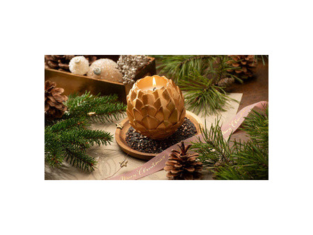 STARPAK Bougie sphérique 'Pine Cone', argent