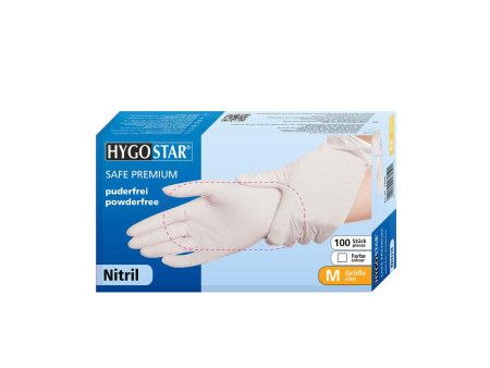 HYGOSTAR Gant en nitrile 'SAFE PREMIUM', L, blanc