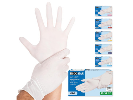 HYGONORM Gant en nitrile 'SAFE LIGHT', XL, blanc