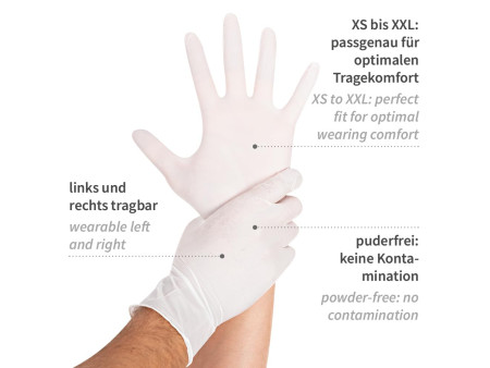 HYGONORM Gant en nitrile 'SAFE LIGHT', M, blanc