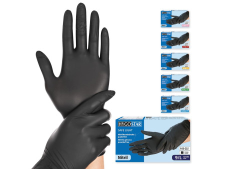 HYGOSTAR Gant en nitrile 'DARK', L, noir