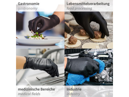 HYGOSTAR Gant en nitrile 'DARK', L, noir