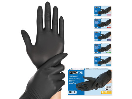 HYGOSTAR Gant en nitrile 'DARK', M, noir