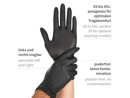 HYGOSTAR Gant en nitrile 'DARK', M, noir