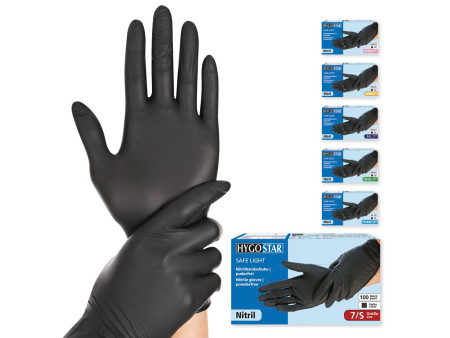 HYGOSTAR Gant en nitrile 'DARK', S, noir