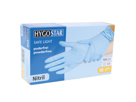 HYGONORM Gant nitrile 'SAFE LIGHT', L, non poudré, bleu