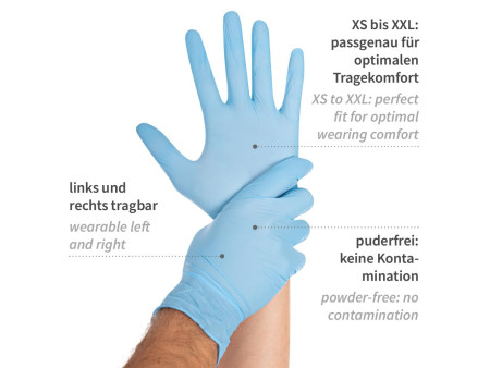 HYGONORM Gant nitrile 'SAFE LIGHT', S, bleu