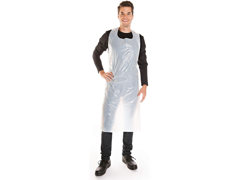 HYGONORM Tablier LDPE usage unique, bouchardé, blanc