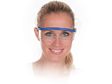 HYGOSTAR Lunettes de protection BLEU, verres transparents
