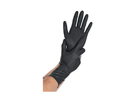 HYGOSTAR Gant en nitrile 'POWER GRIP LONG', S, noir