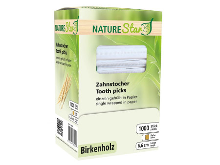NATURE Star Cure-dent, en bois, sous emballage