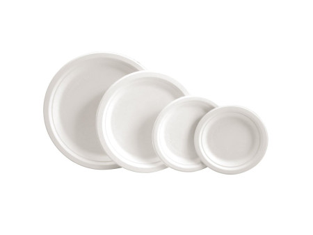 NATURE Star Assiette en canne à sucre, rond, 260 mm, blanc