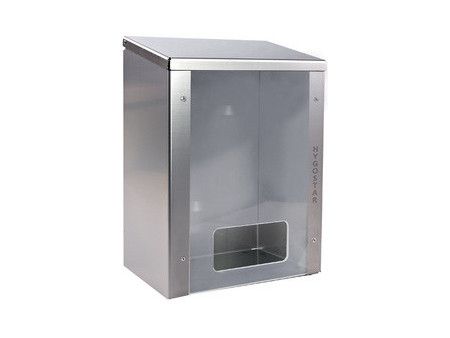 HYGOSTAR Distributeur acier inox, fenêtre plexi, argent