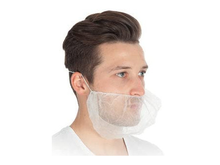 HYGOSTAR Couvre-barbe en PP non tissé, taille unique, blanc