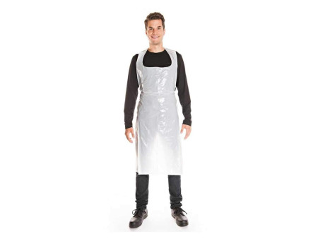HYGONORM Tablier à bavette en LDPE, 35 microns, blanc