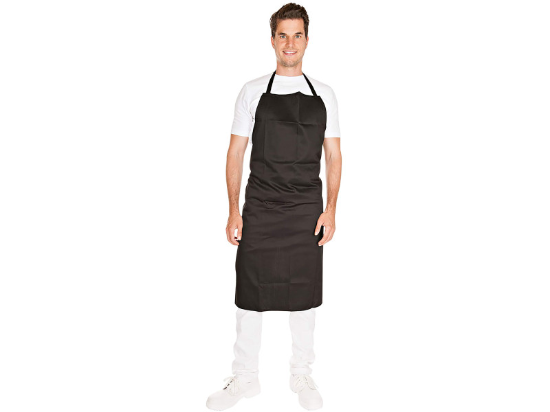 HYGOSTAR Tablier à bavette, polycoton, noir