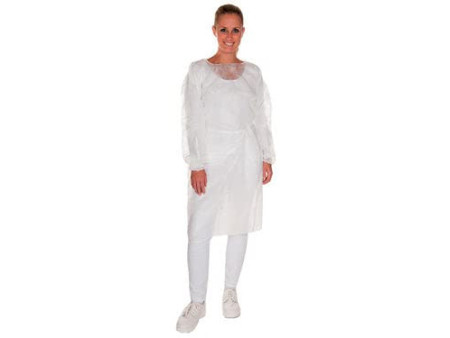 HYGOSTAR Blouse PP avec élastique aux manches, L, blanc