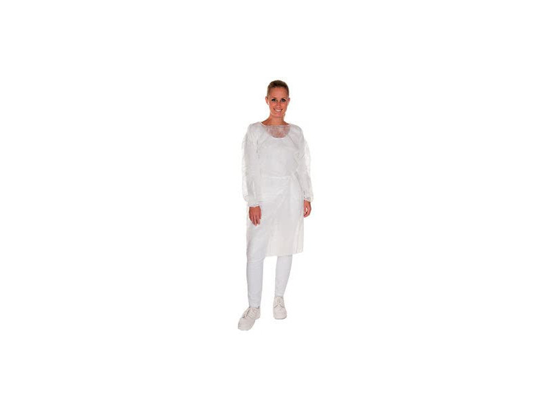 HYGOSTAR Blouse PP avec élastique aux manches, L, blanc