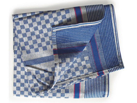 HYGOSTAR Torchon à vaisselle, quadrillé bleu-blanc, 240 g/m2