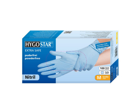 HYGOSTAR Gant nitrile EXTRA SAFE, XL, sans poudre, bleu