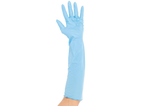 HYGOSTAR Gant nitrile EXTRA SAFE SUPERLONG, XL, bleu
