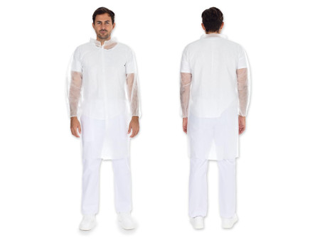 HYGONORM Blouse visiteur LIGHT avec boutons pression, blanc