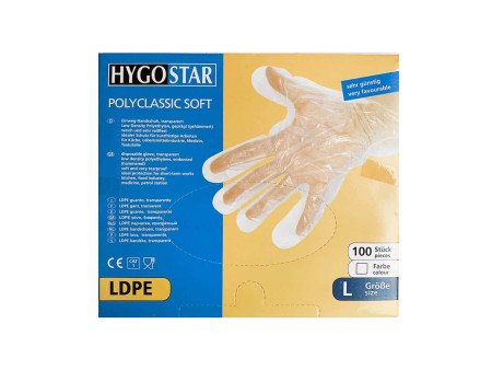 HYGOSTAR Gant LDPE POLYCLASSIC SOFT, L, transparent