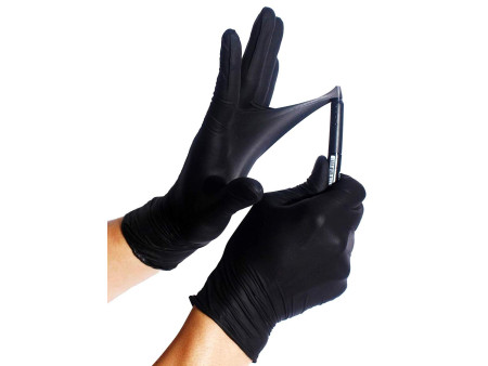 HYGOSTAR Gant nitrile EXTRA SAFE, XL, sans poudre, noir
