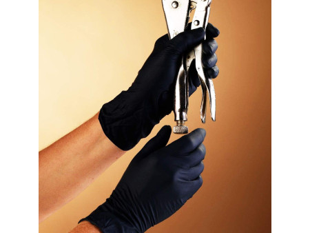 HYGOSTAR Gant nitrile EXTRA SAFE, XL, sans poudre, noir