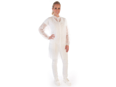 HYGONORM Blouse visiteur LIGHT avec boutons pression, blanc