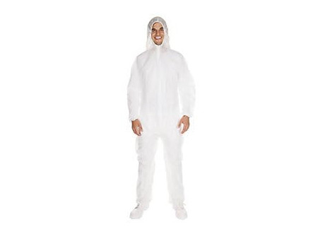 HYGOSTAR Combinaison PP avec capuche, XXL, blanc