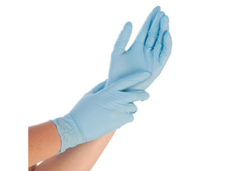 HYGOSTAR Gant nitrile EXTRA SAFE, L, sans poudre, bleu
