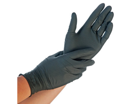 HYGOSTAR Gant nitrile EXTRA SAFE, M, sans poudre, noir