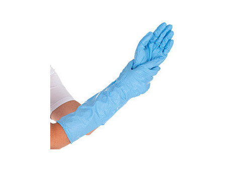 HYGOSTAR Gant nitrile EXTRA SAFE SUPERLONG, M, bleu
