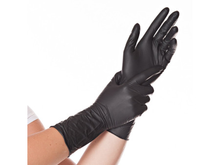 HYGOSTAR Gant nitrile SAFE LONG, L, sans poudre, noir