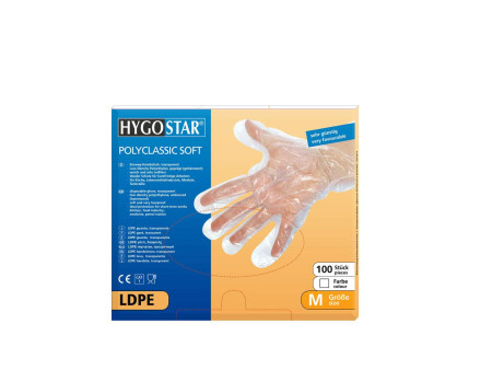 HYGOSTAR Gant LDPE POLYCLASSIC SOFT, M, transparent
