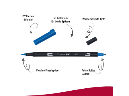 Tombow Feutre double pointe DUAL BRUSH PEN ABT, ultramarine