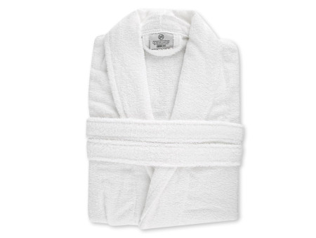 HYGOSTAR Peignoir de bain à col châle, taille M, blanc