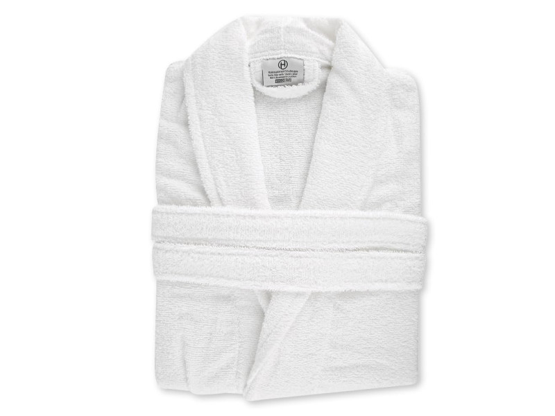HYGOSTAR Peignoir de bain à col châle, taille M, blanc
