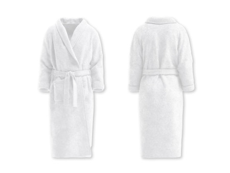 HYGOSTAR Peignoir de bain à col châle, taille M, blanc