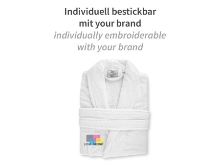 HYGOSTAR Peignoir de bain à col châle, taille M, blanc