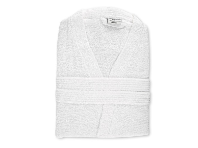 HYGOSTAR Peignoir de bain Kimono, taille L, en coton, blanc