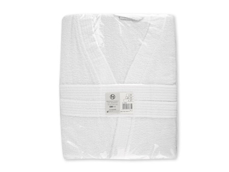 HYGOSTAR Peignoir de bain Kimono, taille L, en coton, blanc
