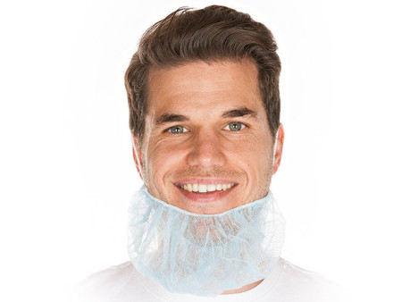 HYGOSTAR Couvre-barbe en PP non tissé, taille unique, bleu