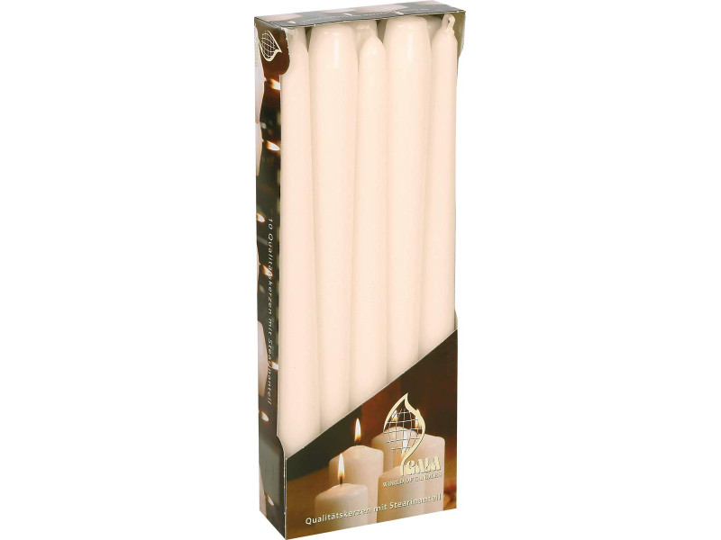 FLAVOUR by Gala Bougies de chandelier, 20 mm, par 10, crème