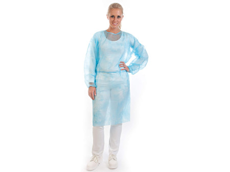 HYGOSTAR Blouse PP avec élastique aux manches, L, bleu