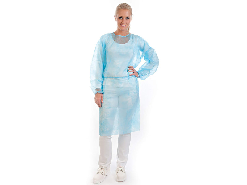 HYGOSTAR Blouse PP avec élastique aux manches, L, bleu