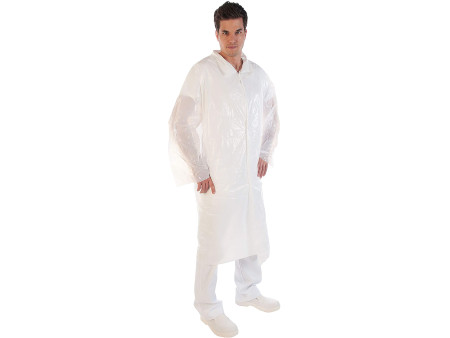 HYGOSTAR Blouse visiteur avec boutons pression, blanc