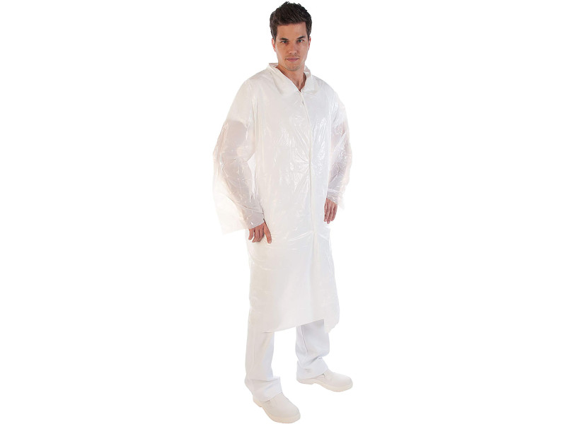 HYGOSTAR Blouse visiteur avec boutons pression, blanc