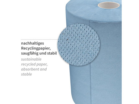 HYGOCLEAN Rouleau papier nettoyant, 380 x 350 mm, bleu